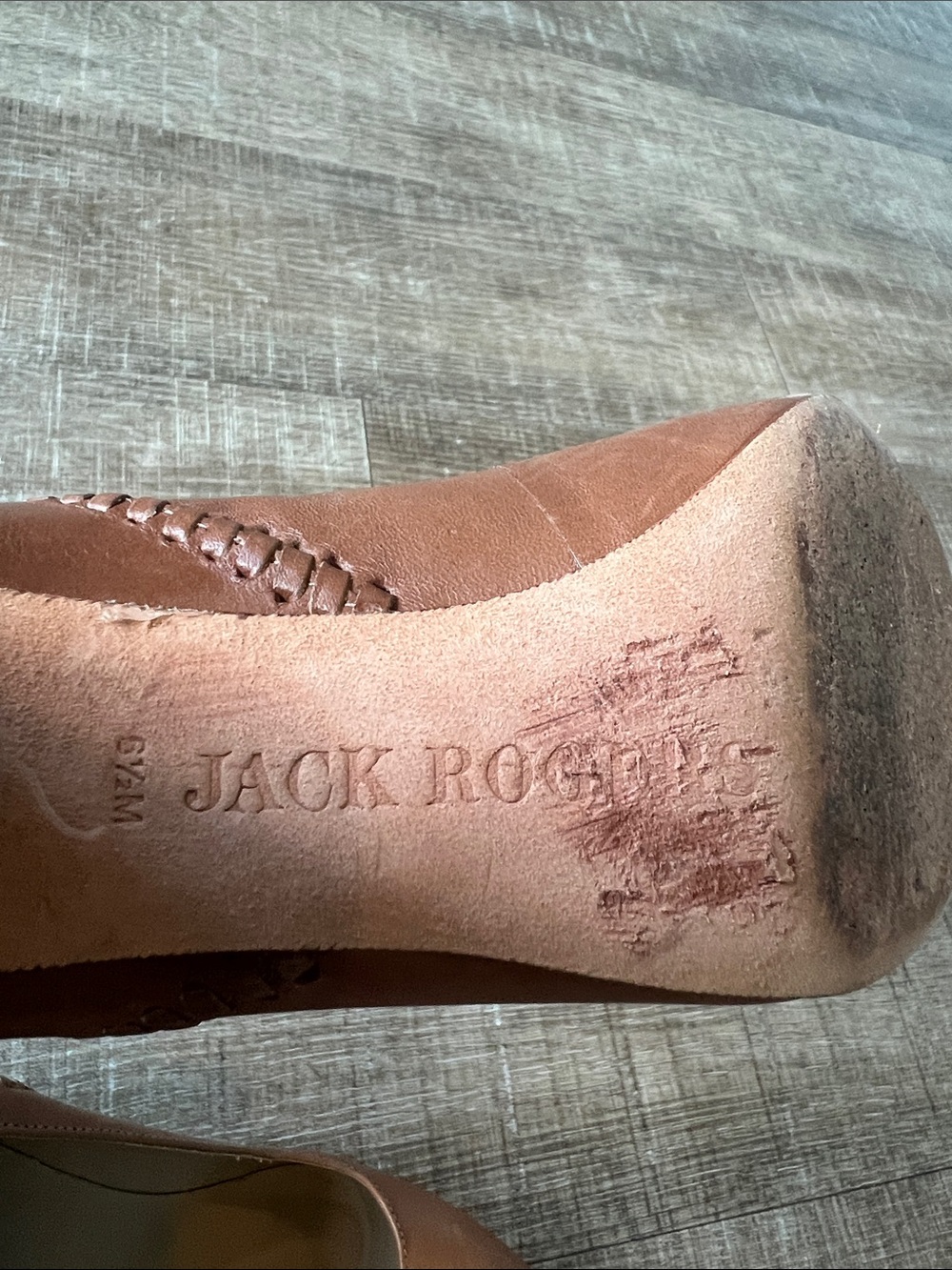 Jack Rogers Gallant Leather Brown Close Toe Pumps size 6.5 - Picture 11 of 11